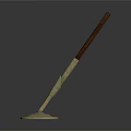 Household Mop With Wooden Handle And Round Metal Base For Floor Cleaning