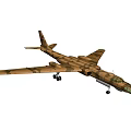 Military Camouflage Fighter Jet With Extended Landing Gear And Aerodynamic Design