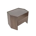 Walnut Wood Modern Drawer Chest With Glass Top And Single Drawer Storage