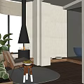Home Balcony with Green Plants Mountain View Black Heater Wooden Floor Chair and Fruit Table