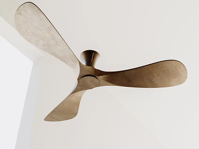 Modern Ceiling Mounted Air Conditioner Fan With Three Metallic Blades For Home Air Circulation 3d model