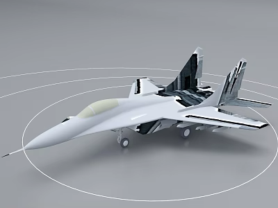 White Helicopter Model With Streamlined Design And Circular Lines Around It 3d model