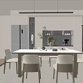 Modern Restaurant Interior Design With Black Dining Table White Chairs And Decorative Plants