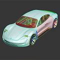 White Sports Car with Sleek Modern Design Streamlined Body and Black Alloy Wheels