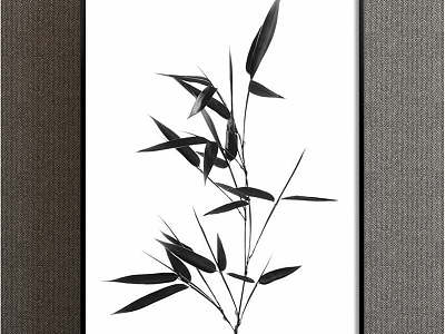 Modern Plant Painting Grey Children's Room Plant Flower Bamboo Decorative Painting model