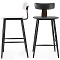Modern Bar Stools With Sleek Black Metal Legs And Comfortable White Seats Design