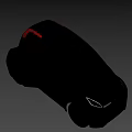 Black Compact Car With Red Accent Modern Sleek Futuristic Exterior Design
