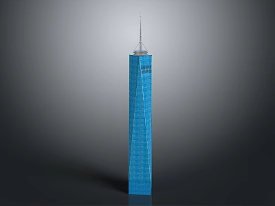 Modern Blue Skyscraper Architectural Design Featuring Tall Glass Facade And Spire 3d model