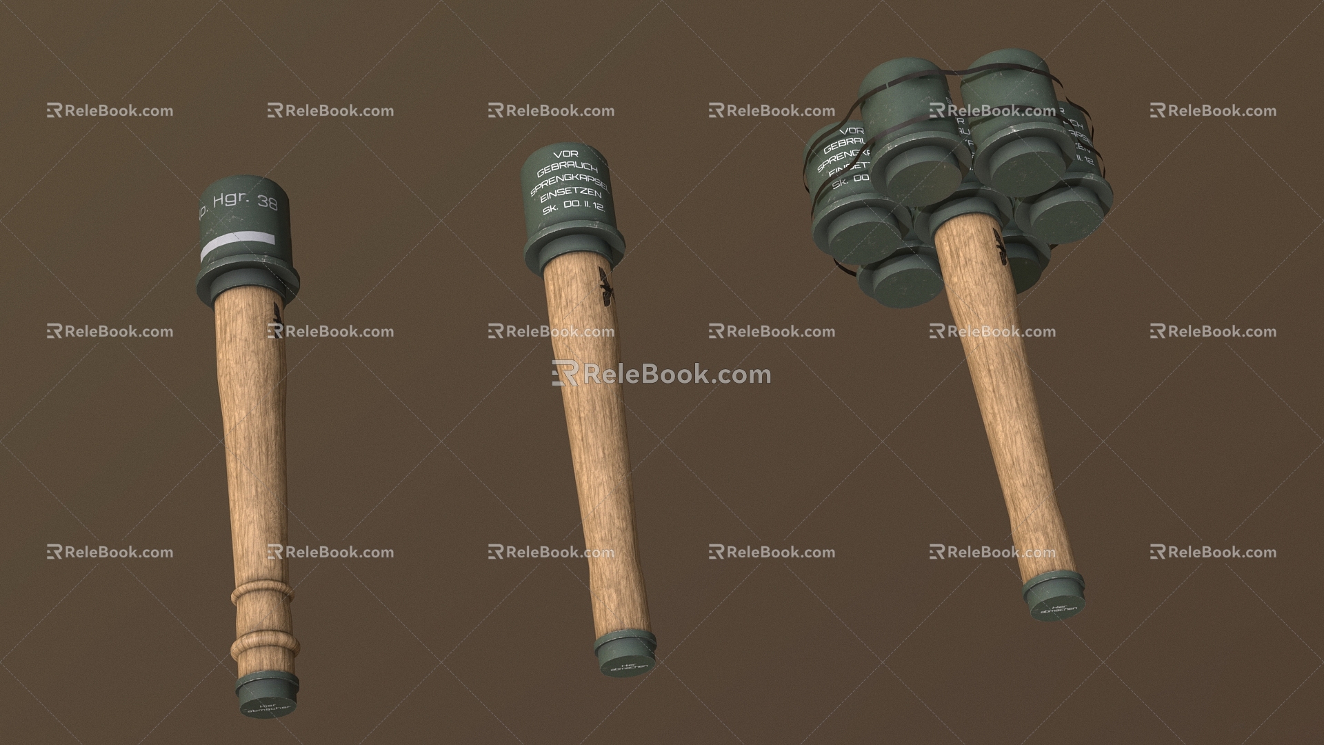 Grenade Bomb Ammunition Weapon Military Equipment 3d model