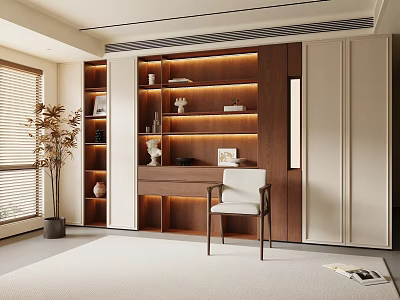 Middle Style Bookcase 3d model