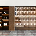 Elegant Wine Cabinet With Glass Doors And Organized Wine Bottles On Wooden Backdrop