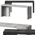 Modern Console Table Interior With Stone Material And Geometric Design 3d model