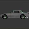 White Sports Car With Green Accents Sleek Design And Alloy Wheels