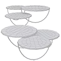 Solid wood coffee table combination 3d model