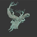 Unique Dry Tree With Twisted Trunk And Leafless Branches Natural Texture