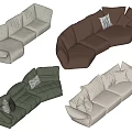 Sectional Sofas In Multiple Colors With Stylish Design And Soft Cushions 3d model