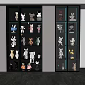 Various Collectible Figures Arranged On Illuminated Display Shelves With LED
