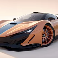 Orange and Black Sports Car with Sleek Body Orange Wheels Sporty Design Modern Look