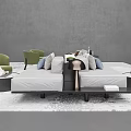 Gray Sofa Coffee Table Set with Round Coffee Tables Green Chairs and Textured Rug