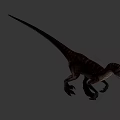 Realistic Dinosaur Game Movie Character 3D Model With Striped Skin And Standing Posture