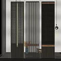 Modern Interior Partition Design With Geometric Patterns Vertical Stripes And Metal Accents 3d model