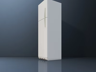 White Modern Upright Refrigerator Freezer With Sleek Design For Kitchen Use 3d model