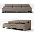 Brown Three Seater Sofa With Modern Sleek Design And Comfortable Cushions 3d model