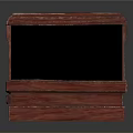 Classic Wooden TV Stand With Carved Details And Black Panels