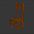 Classic Wooden Chair With Simple Backrest Design And Sturdy Legs Structure