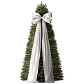 Decorative Christmas Tree With Large White Bow And Green Festive Branches 3d model