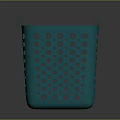 Green Plastic Storage Basket With Holes And Handle For Home Organization