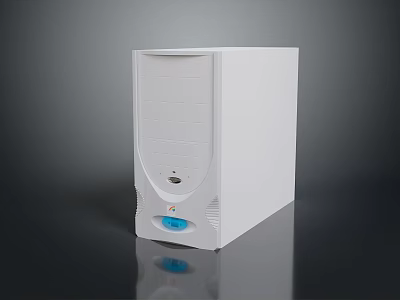 White Upright Household Appliance With Sleek Design And Blue Base Accent 3d model