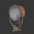 Industrial Vintage Spotlight With Clear Glass Dome Metal Housing And Sturdy Base