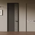 Modern Interior With Dark Gray And Light Beige Hinged Doors Featuring Patterned Panels 3d model
