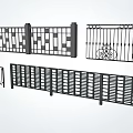 Decorative Iron Railings Design With Various Grid And Ornamental Patterns 3d model