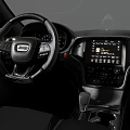 Black Sporty SUV Car With Sleek Body Design Front Grille Headlights And Alloy Wheels