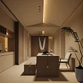 Modern Luxury Beauty and Hair Salon Interior with Reception Desk Display Shelves and Green Plant