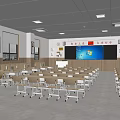 Classroom Primary School Classroom Primary School Table and Chair Combination 3d model