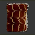 Delicious Layered Chocolate Cake With White Cream Filling And Red Caramel Topping