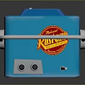 Vintage Blue Radio With Antenna Knobs Grille And Decorative Stickers