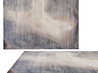 Square Area Rug With Abstract Neutral Gray Beige Textured Design 3d model