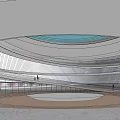 Modern Architecture Exhibition Area 3d model