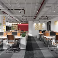 Modern Spacious Public Office Area With Ergonomic Workstations Comfortable Chairs And Fresh Green Decorative Plants