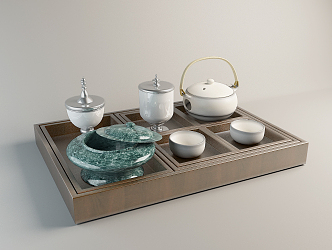 New Chinese Tea Set 3d model