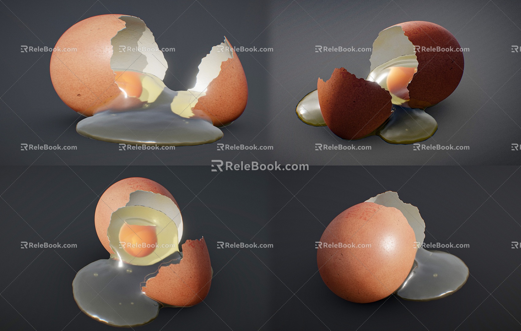 Modern broken egg egg shell egg white egg yolk egg food ornaments kitchen food model