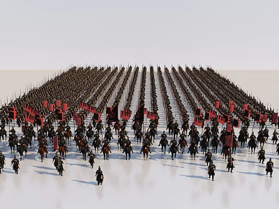 Ancient Army Ancient Soldiers Warring States Soldiers Ancient Infantry Ancient Cavalry Qin Soldiers Ancient Characters 3d model