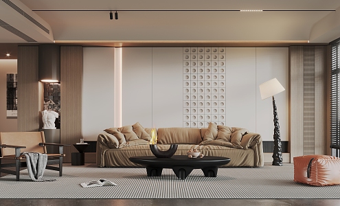 Modern Living Room Log Living Room 3d model