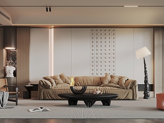 Modern Living Room Log Living Room 3d model