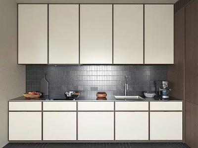 Modern Kitchen With Light Colored Cabinets 3d model