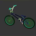 Black BMX Bike with Turquoise Wheels and Handlebars in Modern Design